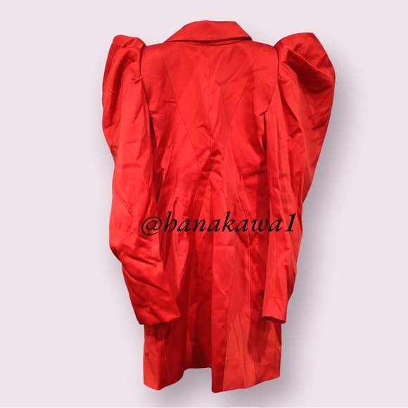 HOUSE OF CB 'Esther' Red Exaggerated Sleeve Tux Dress - Picture 11 of 13